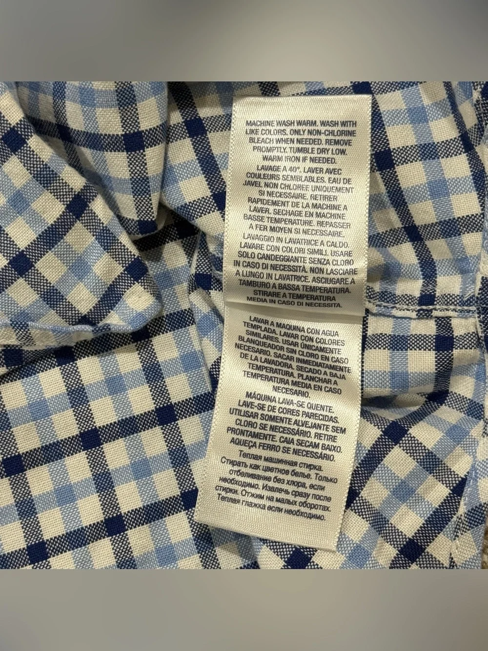 Ralph Lauren Shirt Boys 6 Blue Plaid Long Sleeve Button Down Preppy Cotton⁠